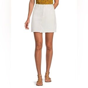 Lea and Viola White Denim Mini Skirt